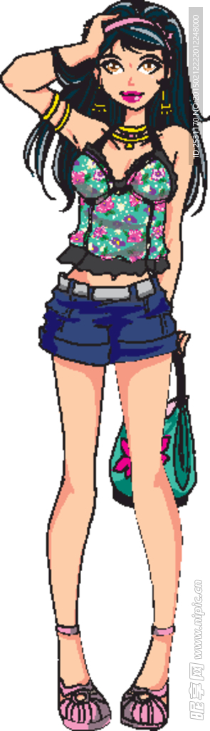 手绘卡通少女
