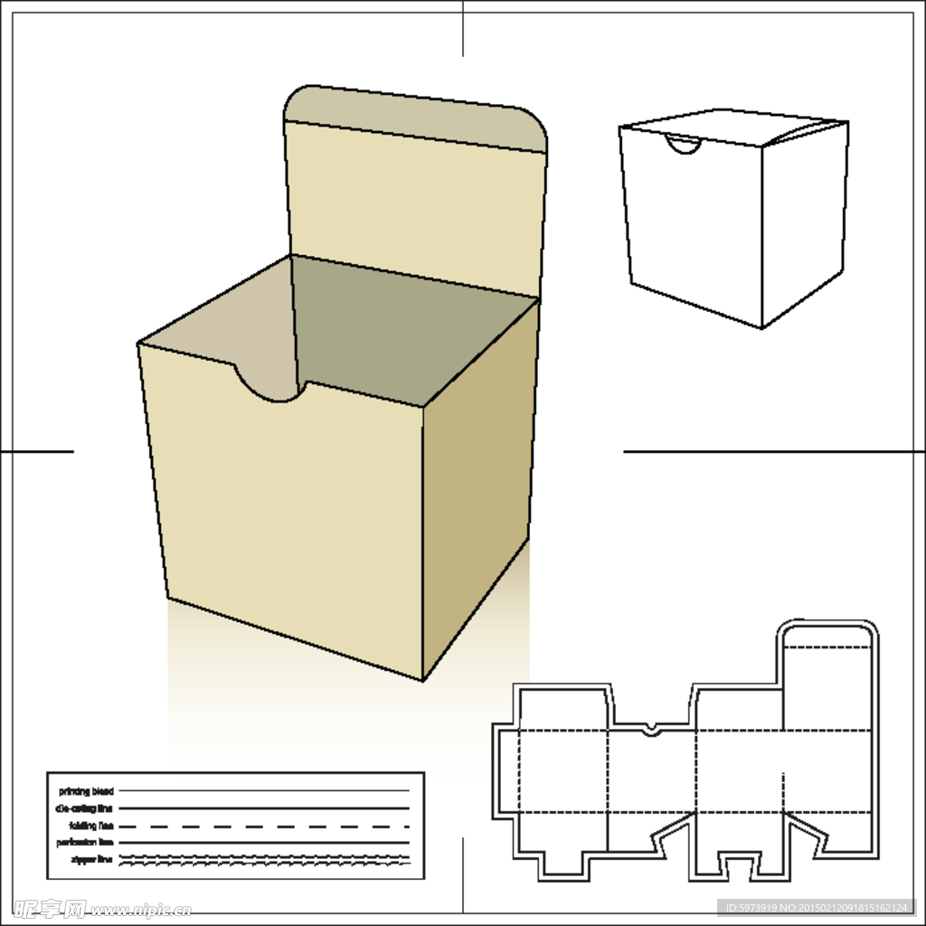 纸盒包装刀模效果图