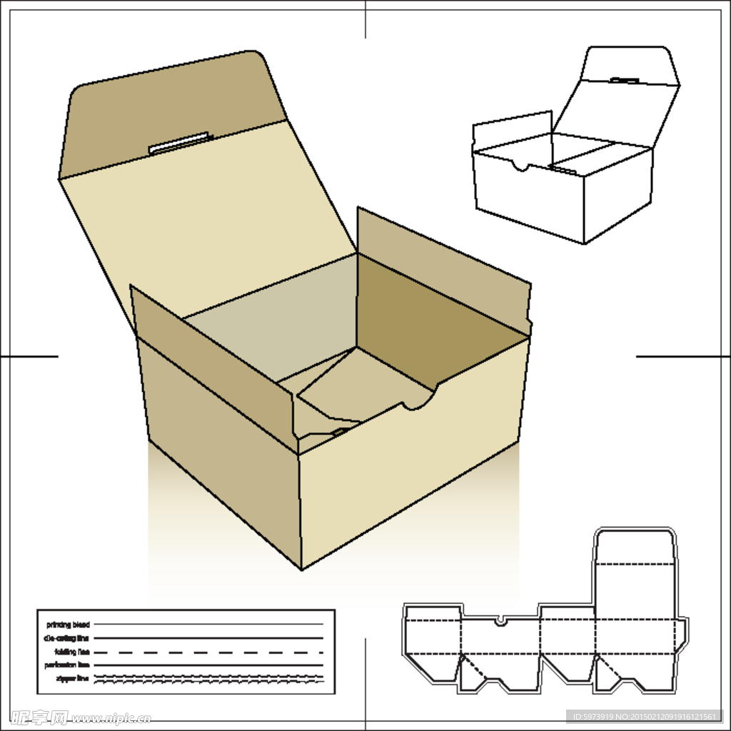 纸盒包装刀模效果图