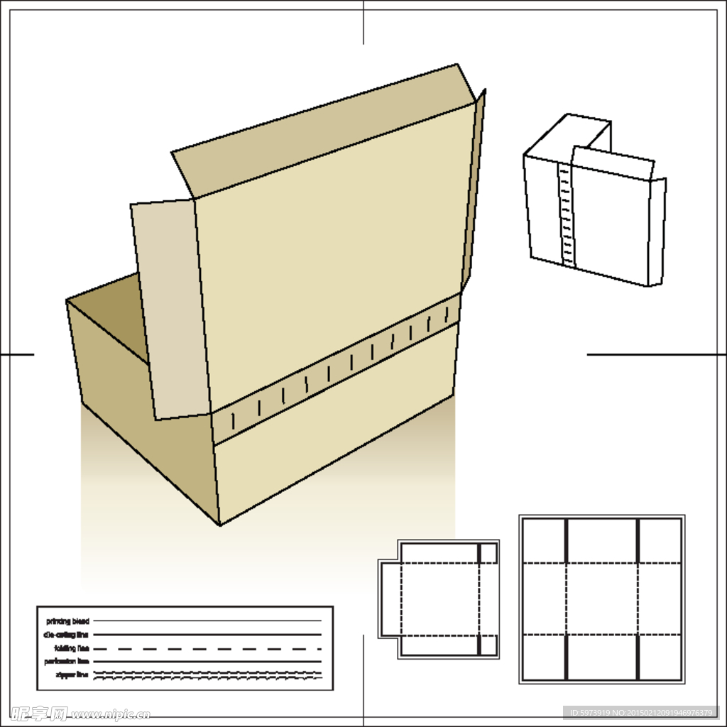 纸盒包装刀模效果图