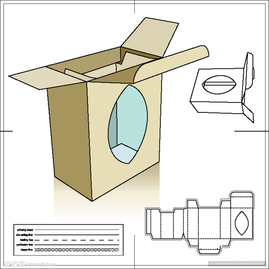 纸盒包装刀模效果图
