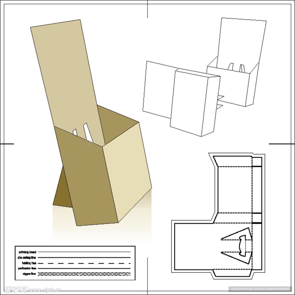 纸盒包装刀模效果图
