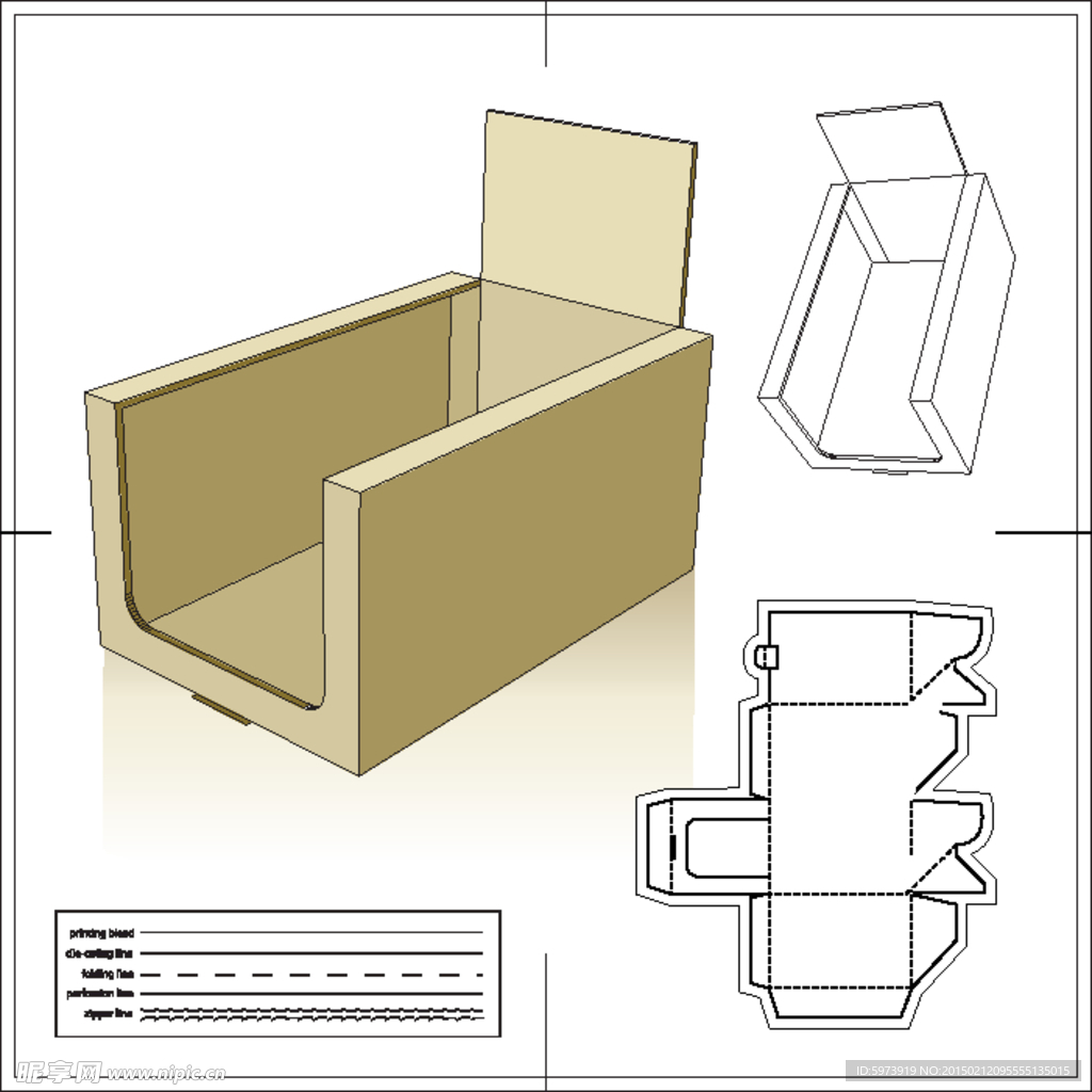 纸盒包装刀模效果图