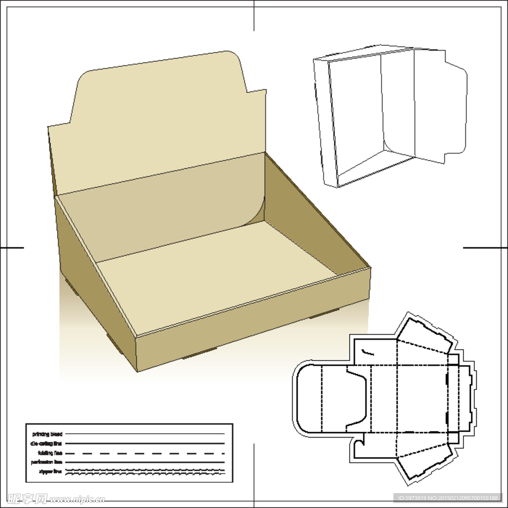 纸盒包装刀模效果图