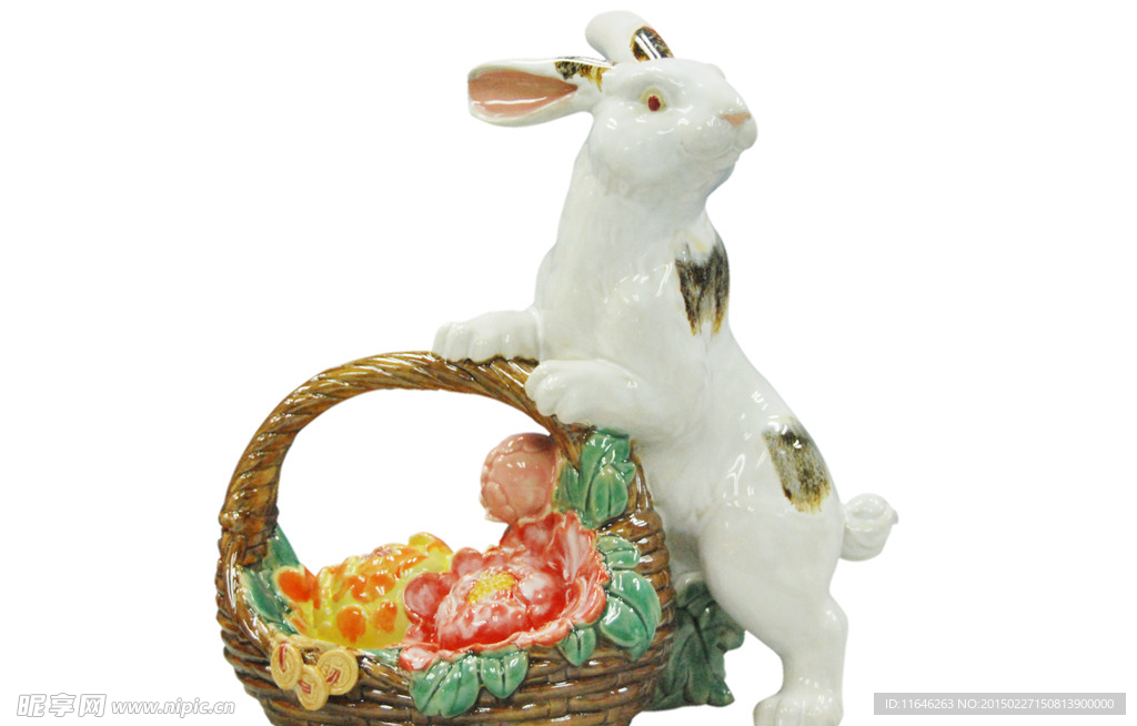 兔子 瓷器 花开富贵
