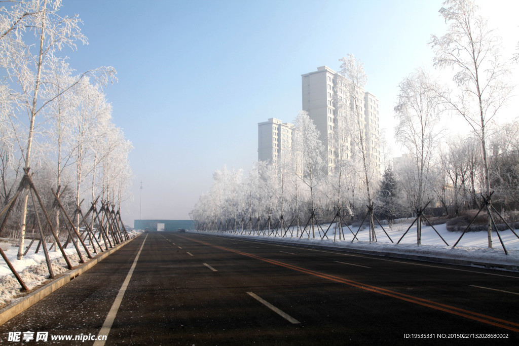 雾凇 街景