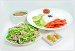 四季豆蒜苔肉丝套饭