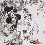 双美赏春图