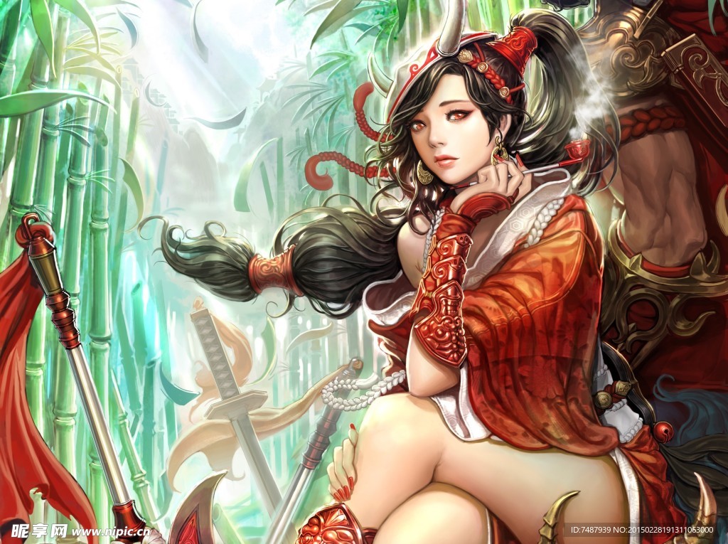 手绘美女