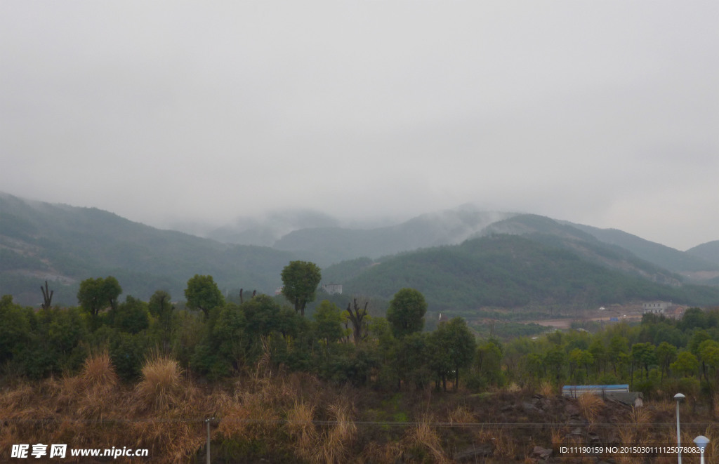 春雨过后的山