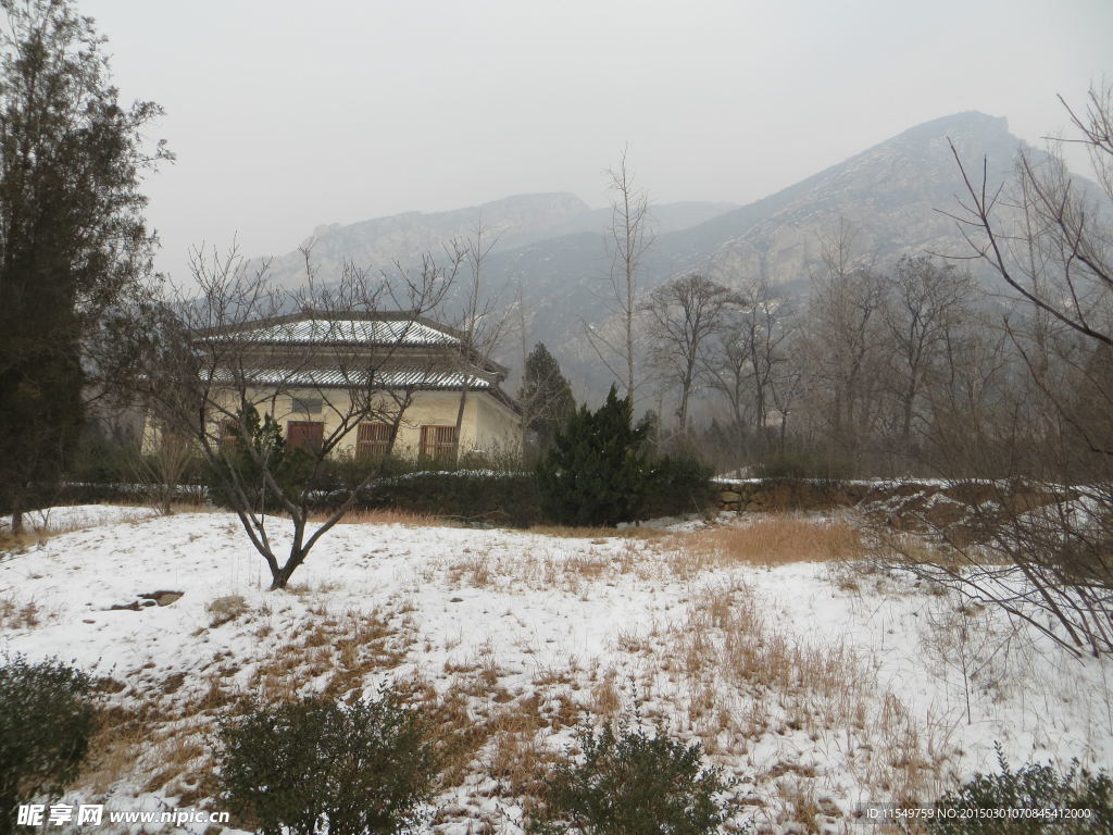 启母阙雪景