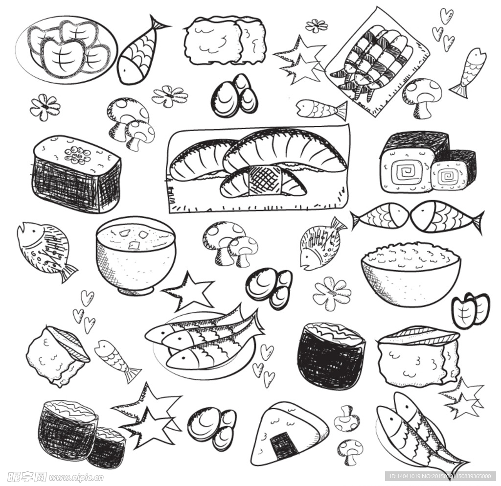 手绘日式食品