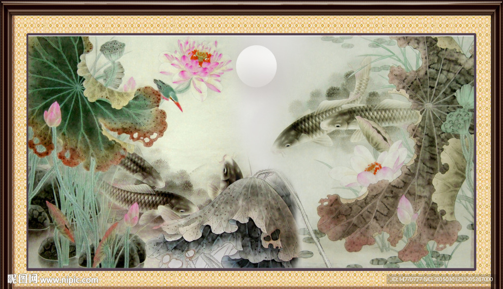 水墨荷花图