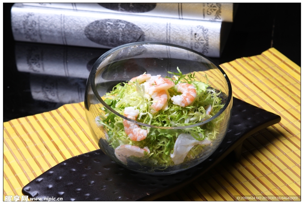 鲜虾拌苦菊
