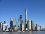 东方明珠  上海中心   蓝天