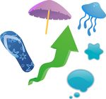 矢量雨伞 箭头