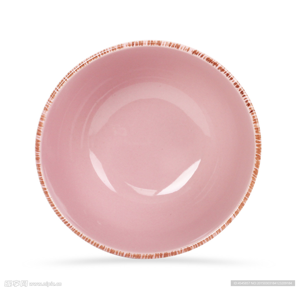 粉色陶瓷碗返古刷痕分层