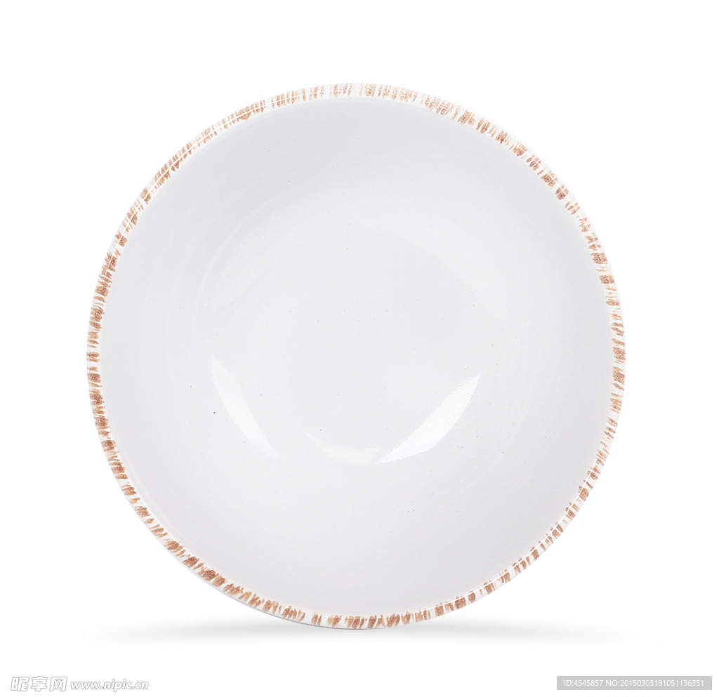 白色陶瓷碗俯视图分层