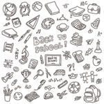 手绘校园用具
