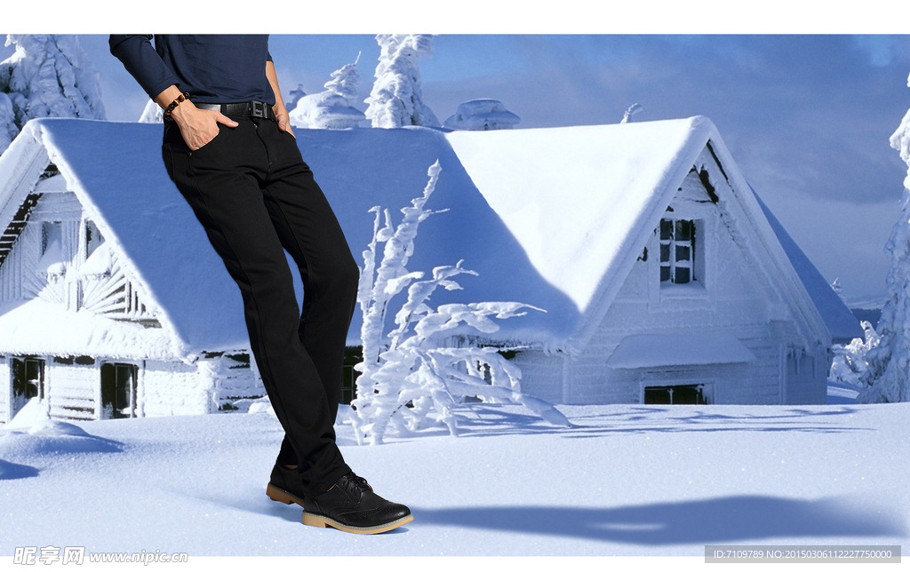 男装冬季裤子海报