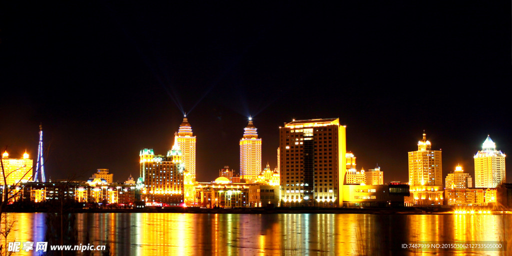 满洲里城市夜景