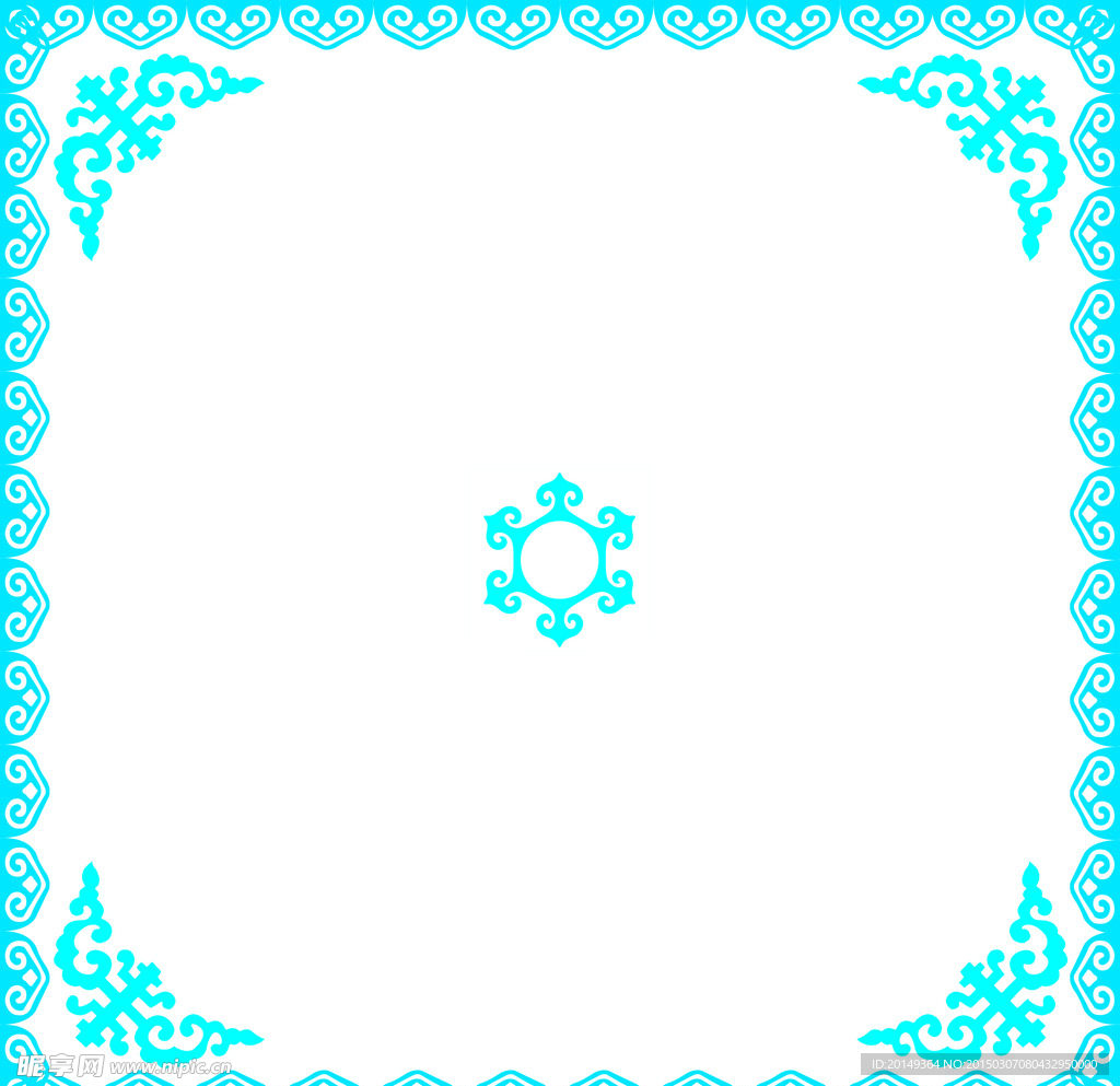 蓝色花边