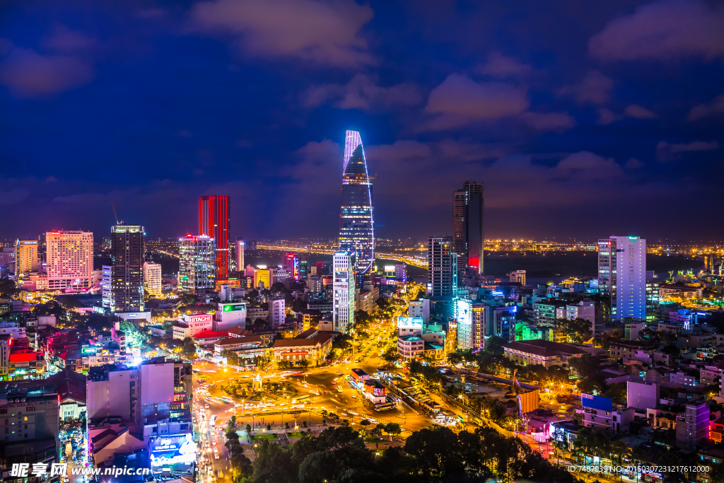 胡志明城市夜景