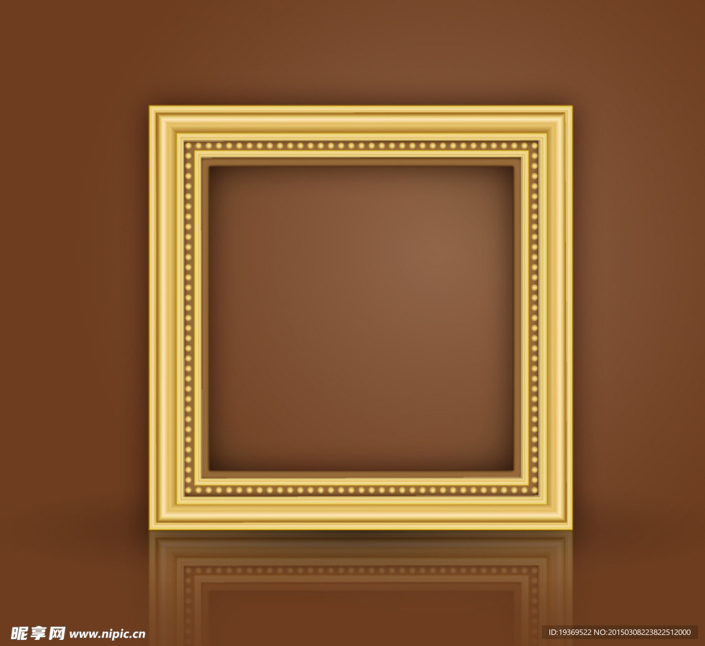 金色质感相框设计矢量素材