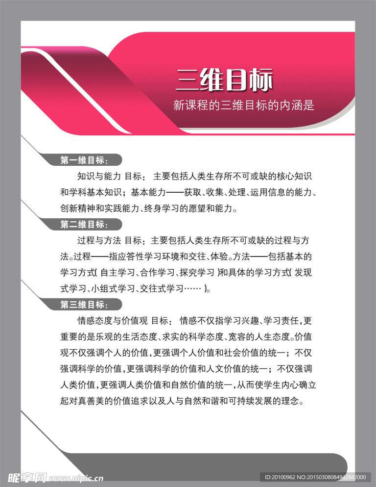 三维目标版报