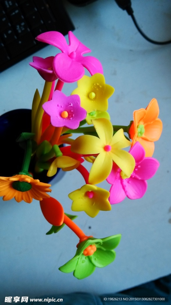 彩色花 假花