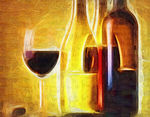 红酒油画 抽象画 装饰画