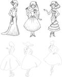 模特 手绘晚宴服