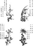 梅兰竹菊 梅矢量图 硅藻泥