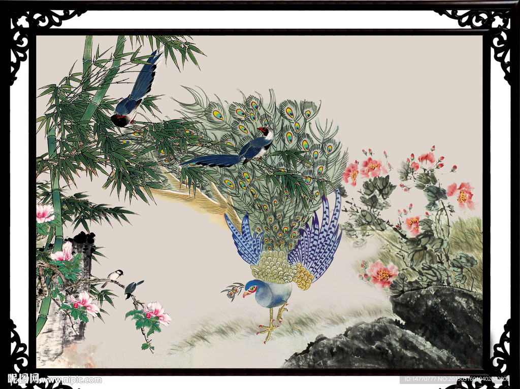 国画孔雀图