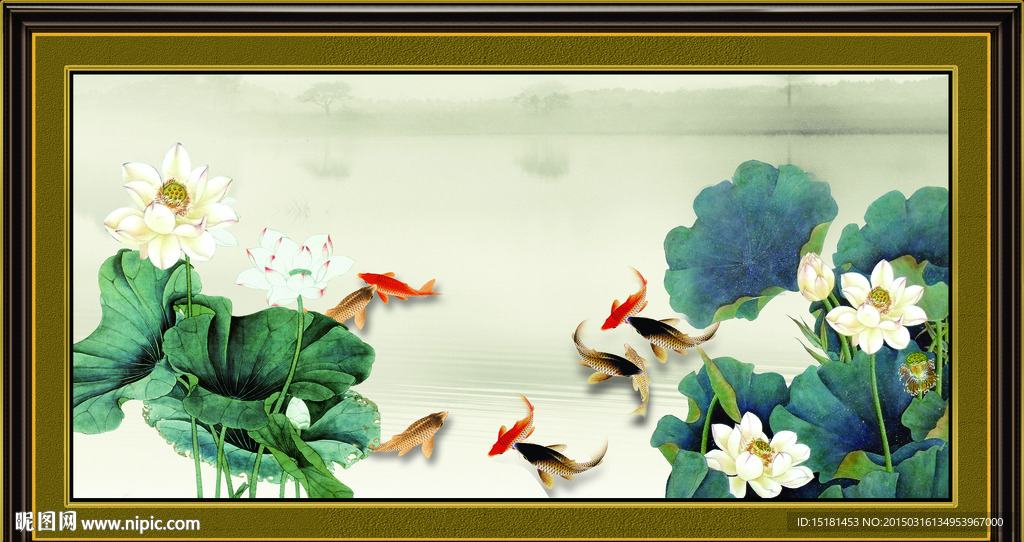 荷花装饰画