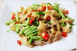 通菜梗炒油渣