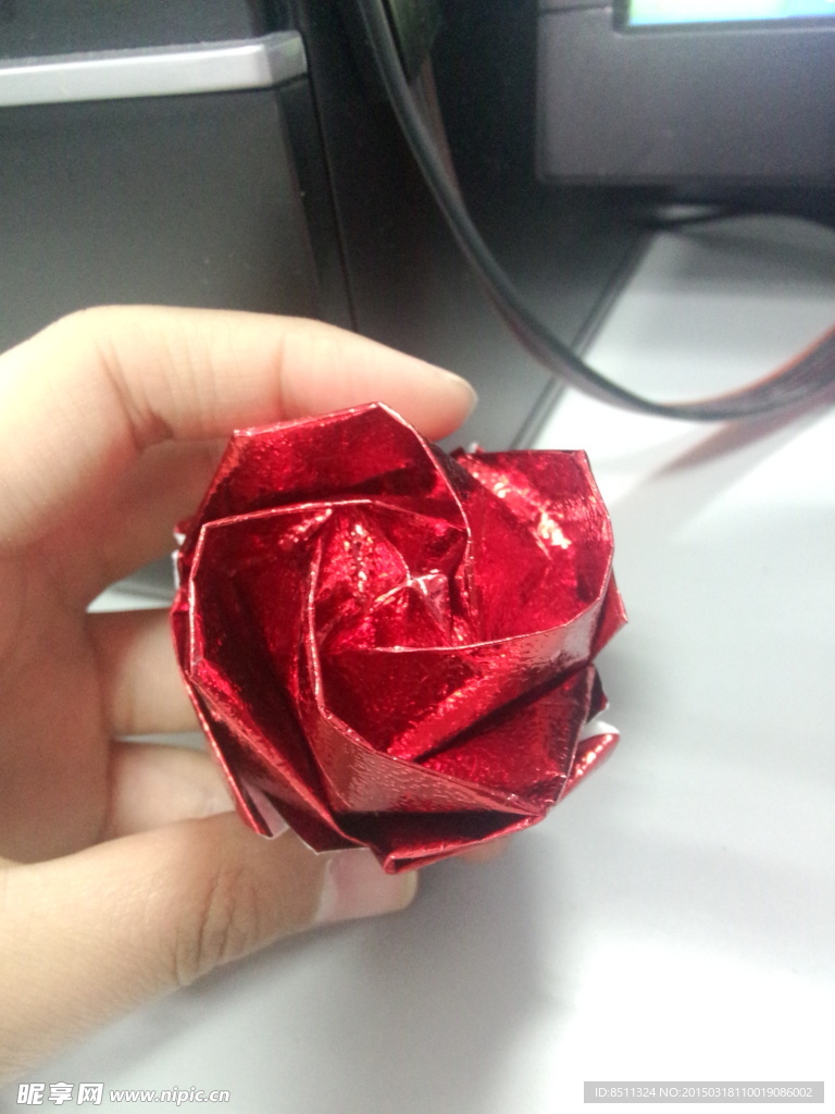 DIY折纸玫瑰花川崎玫瑰