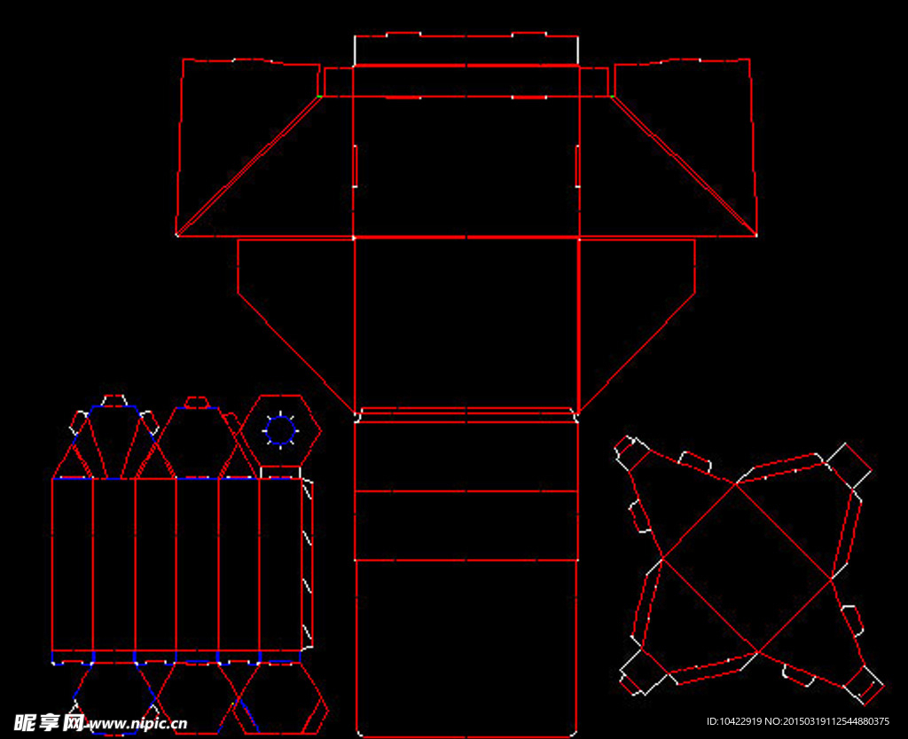 刀版线 齐形 CAD 盒子