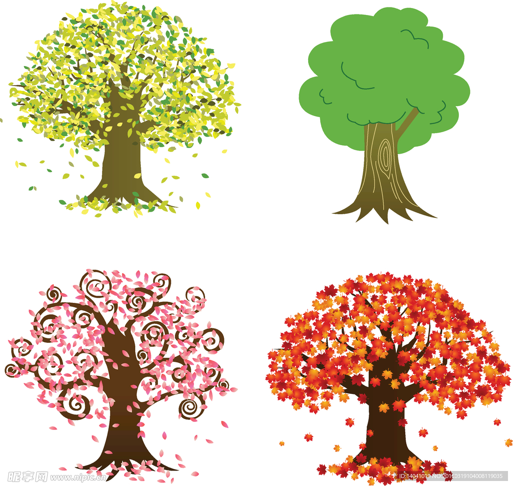 树木与树叶等主题创意设计矢量素
