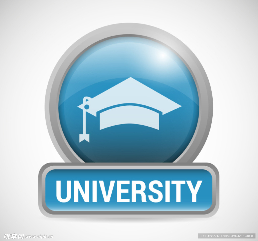 金属质感大学校园标志矢量素材