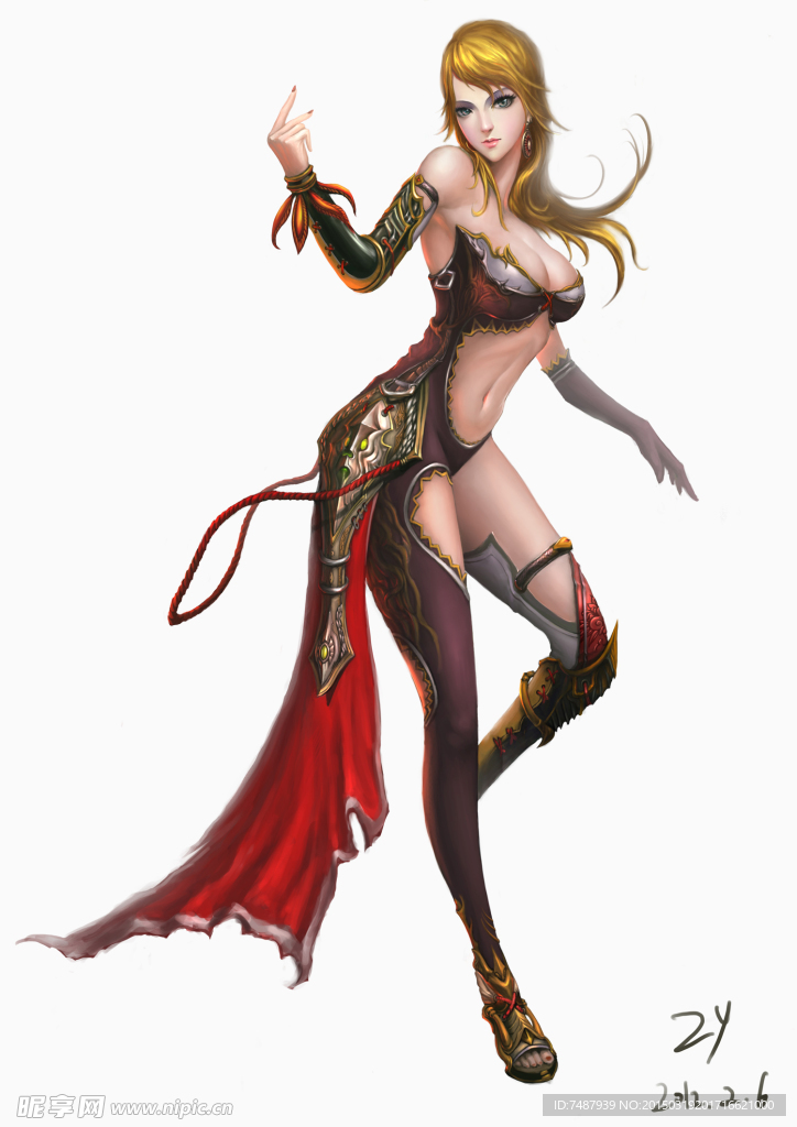 手绘美女