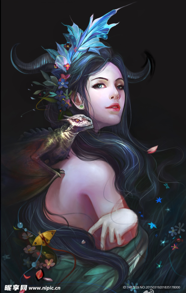 手绘美女