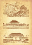 矢量中国建筑剪影