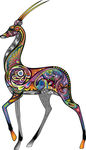 彩色动物纹身刺青图案矢量素材