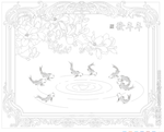 艺术玻璃 玉兰花 玉兰鱼