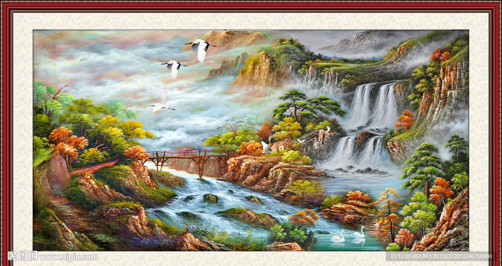 山水油画风景