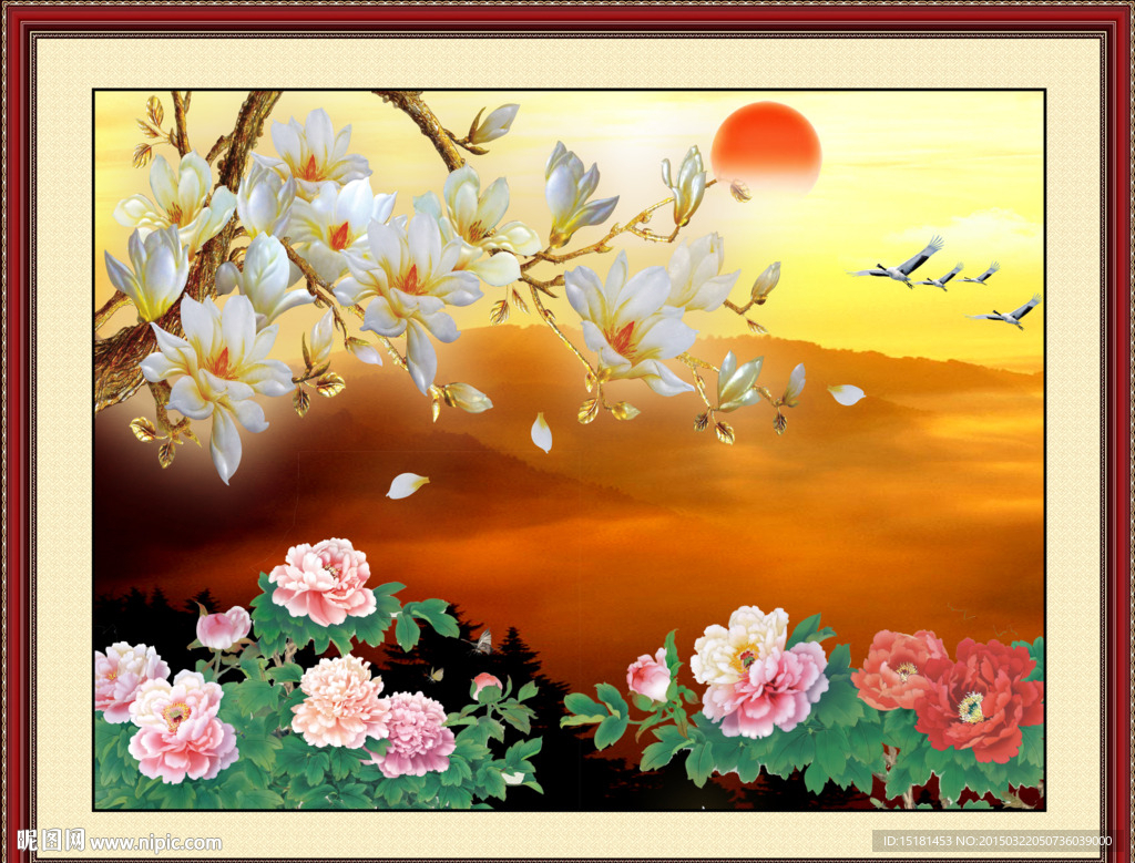 花鸟风景图