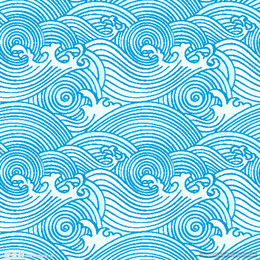 古典海浪花纹矢量素材
