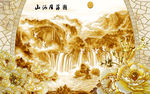 中国风山水画背景墙