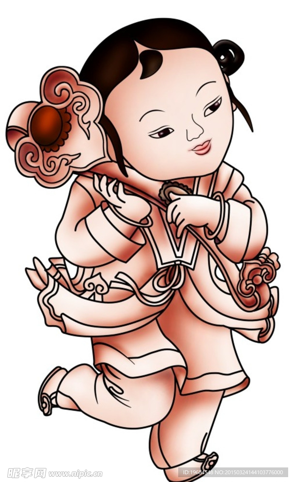 卡通如意女孩